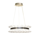 TOLOSA lampa wisząca satyna nikiel 30W LED 3000, 4500,6500K kryształki bezbarwne