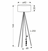 VANTI lampa podłogowa czarny 1x40W E27 abażur brzoskwiniowy