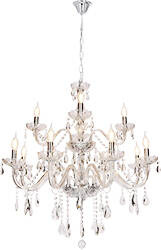 Gold chandelier with crystals 15xE14 Maria Teresa 30-95810