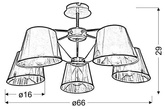 Plafoniera suspendata Candellux Cortez 35-54999 E14 Patina