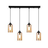 Suspension noir / bande marron 4xE27 Bistro 34-00552