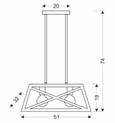 Hängelampe aus schwarzem Metall 2x40W E27 Origami 32-78711