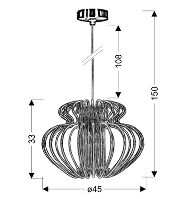 Hanging ceiling lamp 1X60W E27 blue IMPERIA 31-36592