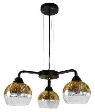 Lampe suspendue noire et dorée réglable 3x60W Cromina Gold Candellux 33-57259