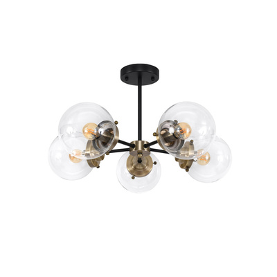 Ceiling lamp black/patina 5xE14 Lens 35-01306