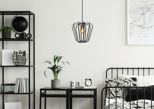 Hängelampe schwarz Metall Loft 40W E27 Jonas 31-78483