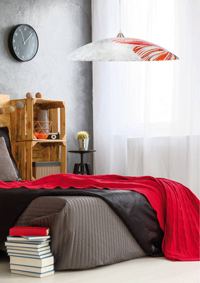 Hanging ceiling lamp candellux spring 31-29874 e27 red