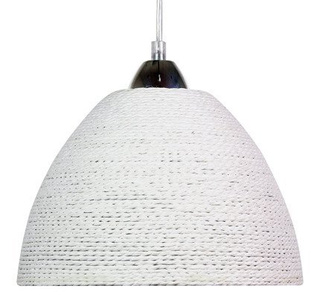 Lampa wisząca Braid z plecionym kloszem biała pojedyncza nad stół E27