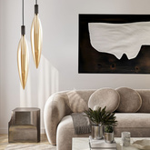 Lampa wisząca Nordic szklana tuba do salonu klosz bursztynowy pojedyncza