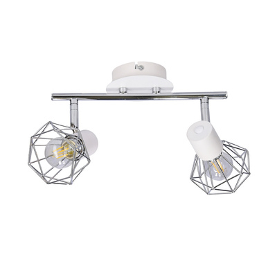 Wall/ceiling strip lamp chrome/white 2xE14 Verve 92-61348