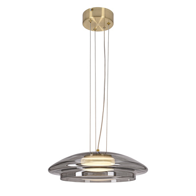 Pendant lamp Ombre 34 glass over table for living room with smoked shade
