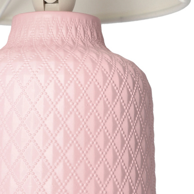 Lampa de masa noptiera roz ceramica Iner Candellux 41-79855