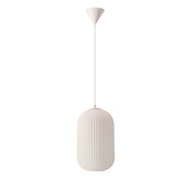 Lampa wisząca Cresto szklana pojedyncza z kloszem biała do salonu