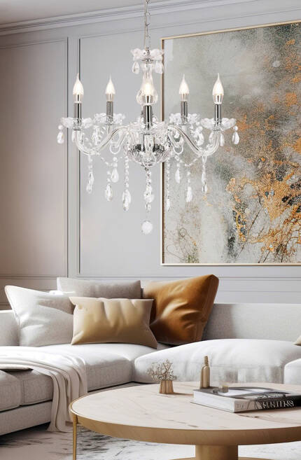 Gold crystal chandelier 3xE14 Maria Teresa 33-94639