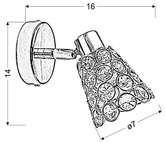 Wall lamp rose gold + spot Glossy crystals 91-97432