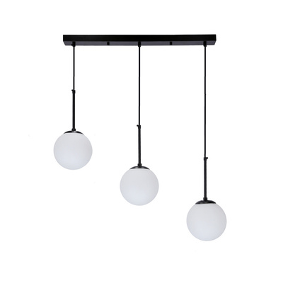 Lampe suspendue Pompei noir 3X40W E27 abat-jour blanc 33-09609