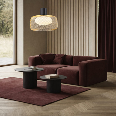 Lampă suspendată Sopra 40 negru auriu metalic deasupra mesei pentru living