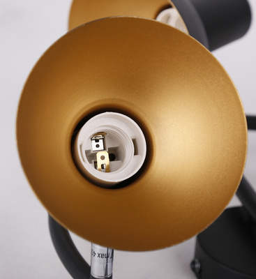 Ceiling lamp black spiral 3xE27 + gold DISO 98-63434