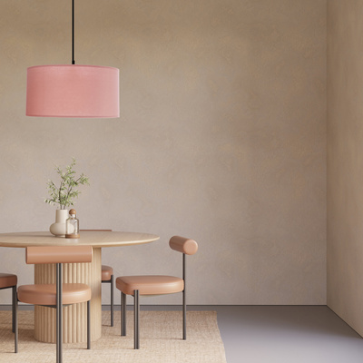 SHANTI lampa wisząca czarny 1x40 E27 abażur jasny wrzosowy 31-38647