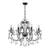 Hängelampe schwarz mit Kristallen Kronleuchter 8x40W Aurora Candellux 38-73747