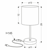 BETA lampka stołowa czarny 1x40W E14 abażur złoty błyszczący