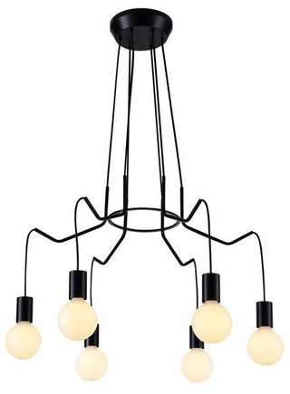 Lampa wisząca Basso 6-punktowa czarna matowa nad stół do jadalni