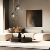 Pendant lamp SKIROS black ring minimalist ring shaped LED lamp 4000K with E27