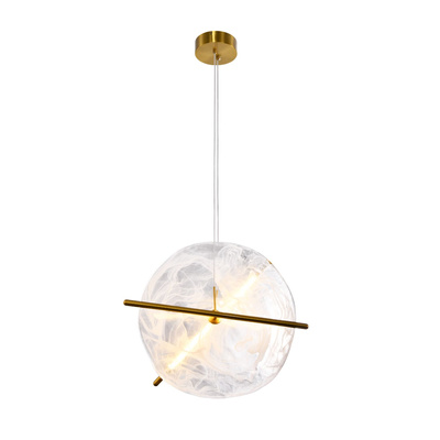 RELAX round brass pendant lamp 15W LED 3000K white shade