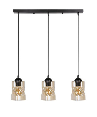 Lampa wisząca czarna/bursztynowa listwa 3xE27 Felis 33-00187