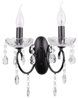 Doppelte schwarze Wandleuchte mit Kristallen Aurora Candellux 22-73723