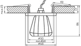 Deckenleuchte Candellux SK-32 CH G4 Chromabdeckung Decke. Fester Kristall-Trichter, 20 W, G4