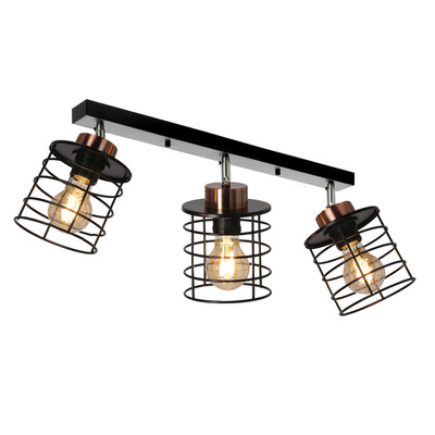 Ceiling lamp black/gold strip 3xE27 Glob 93-00385