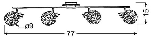 Bandă de perete 4X40W G9 crom HORUS 94-19165