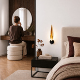 Nordic wall light black with gold glass shade for living room and bedroom 1x5W G9