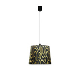 Lampa wisząca z abażurem Tiger klasyczna czarno-złota E27 do salonu