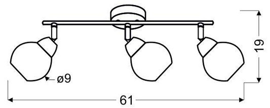 Bandă de perete 3X10W E14 LED crom FORT 93-62826