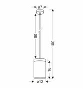 Lampe suspendue Wels 1X40 noir+abat-jour en bois fumé 31-21984