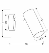 Lampă de perete alamă spot metalic mobil Colly 91-01702