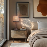 CARDINALE table lamp h 43 cm dark grey 1x40 E27 dark linen lampshade