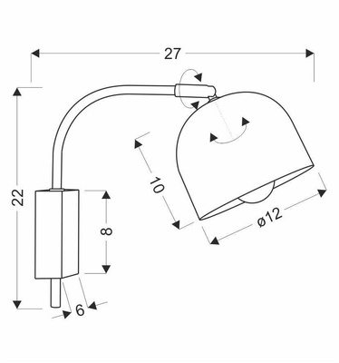 Wall lamp black wall lamp 40W E27 adjustable Rupi Candellux 21-76687