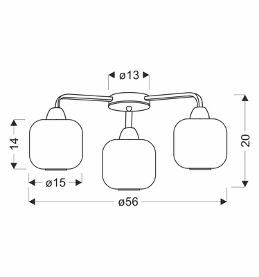 CROMADO lampa sufitowa chromowy 3x60W E27 klosz biały