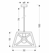 Suspension métal noir 1xE27 Origami 31-78520
