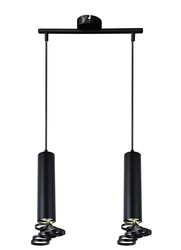 Suspensie dubla neagra 2x50W GU10 Tuba Candellux 32-78650