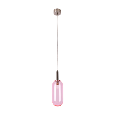 Lampa wisząca FIUGGI różowa - ze szklanym z podłużnym – minimalistyczna lampa LED nad stół