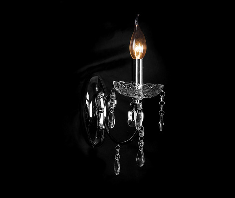 Single chrome wall sconce with crystals Aurora 1xE14 Candellux 21-96121