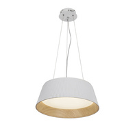 UMBRIA SUSPENSION BLANCHE EN BOIS LED ABAT-JOUR BLANC 31-24176