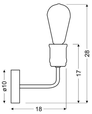 Black/patina wall lamp + Goldie 21-56160 bulb