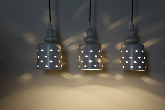 Lampa wisząca 3xE27 51cm biała stal HAMP 33-51943