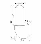 Gynura lampa ogrodowa elewacyjna 9,6x22 czarny 1x35W GU10 klosz opal IP65