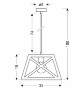 Lampa wisząca Origami metalowa pojedyncza nad stół do kuchni czarna